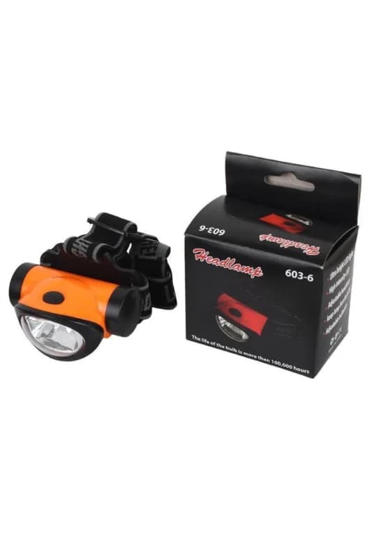 ® 3 Fonksiyonlu 6 Ledli Oynar Başlıklı Pilli Kafa Işığı Lambası