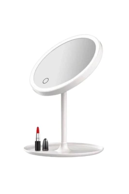 ® LED Işıklı Yuvarlak Makyaj Aynası – Dokunmatik Ayarlanabilir Işık Tonlu,