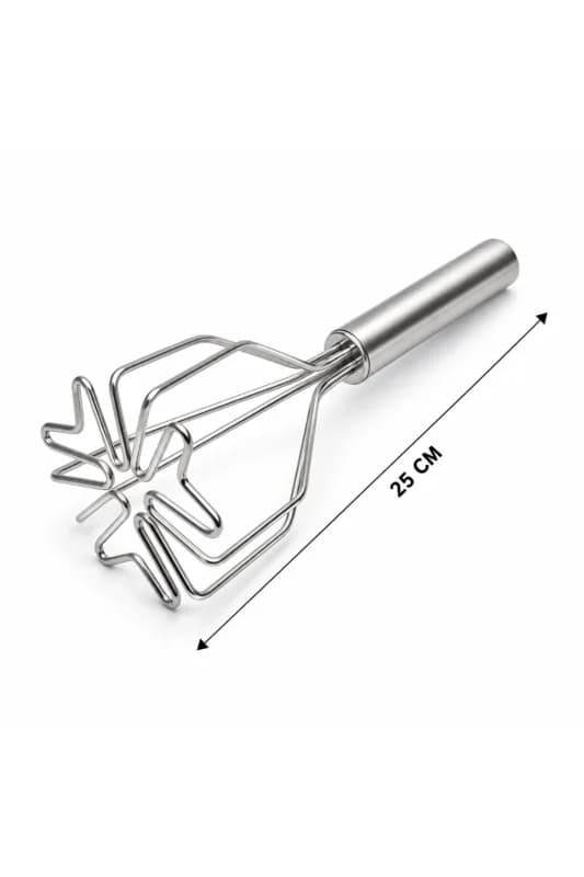 Patates Ezici - Kalp Şekilli - Paslanmaz Çelik - 26 cm Uzunluk