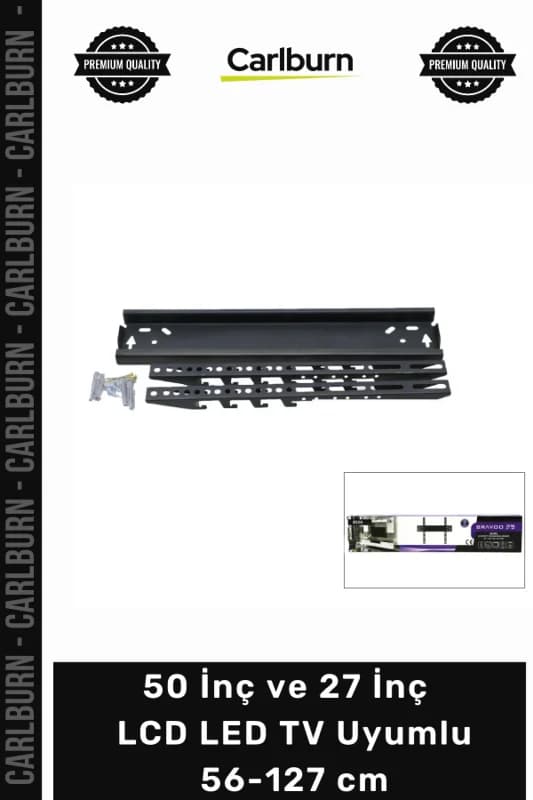 50 İnç Ve 27 İnç - 50 İnç Sabit TV Askı Aparatı - LCD LED TV Uyumlu - 56-127 cm