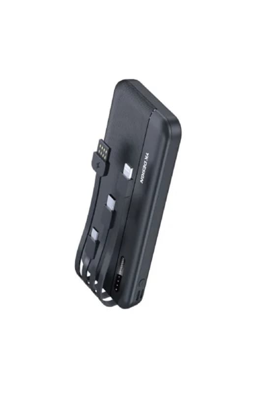 ® 10000 mAh Micro Type-C USB Lightning 4 Kablolu Hızlı Kablosuz Şarj Powerbank