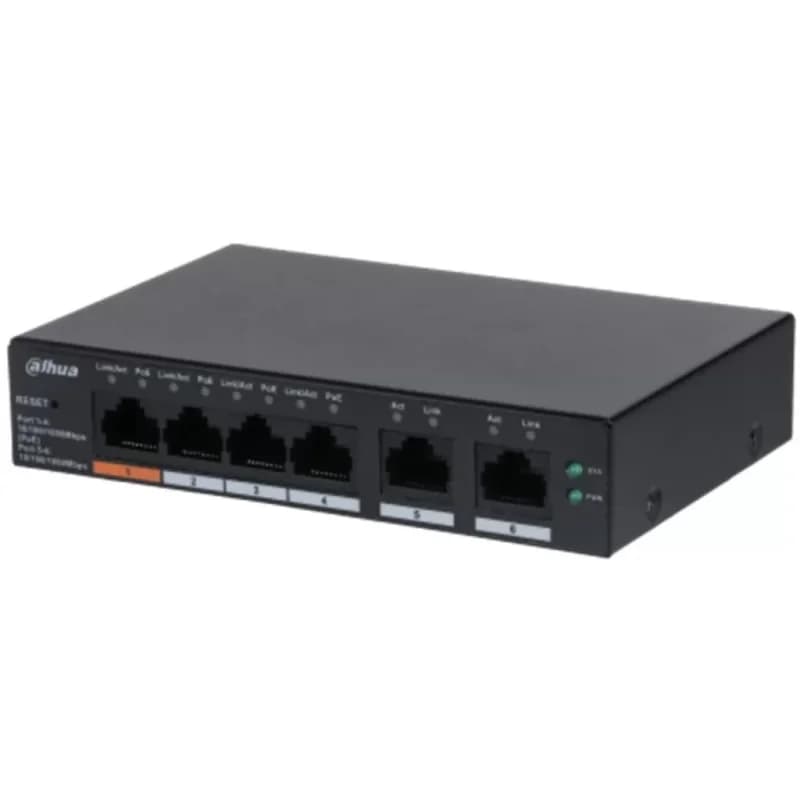 DAHUA CS4006-4GT-60, 4 Port, Gigabit, PoE 60W, 2 Port Uplink, Cloud Yönetilebilir, Switch