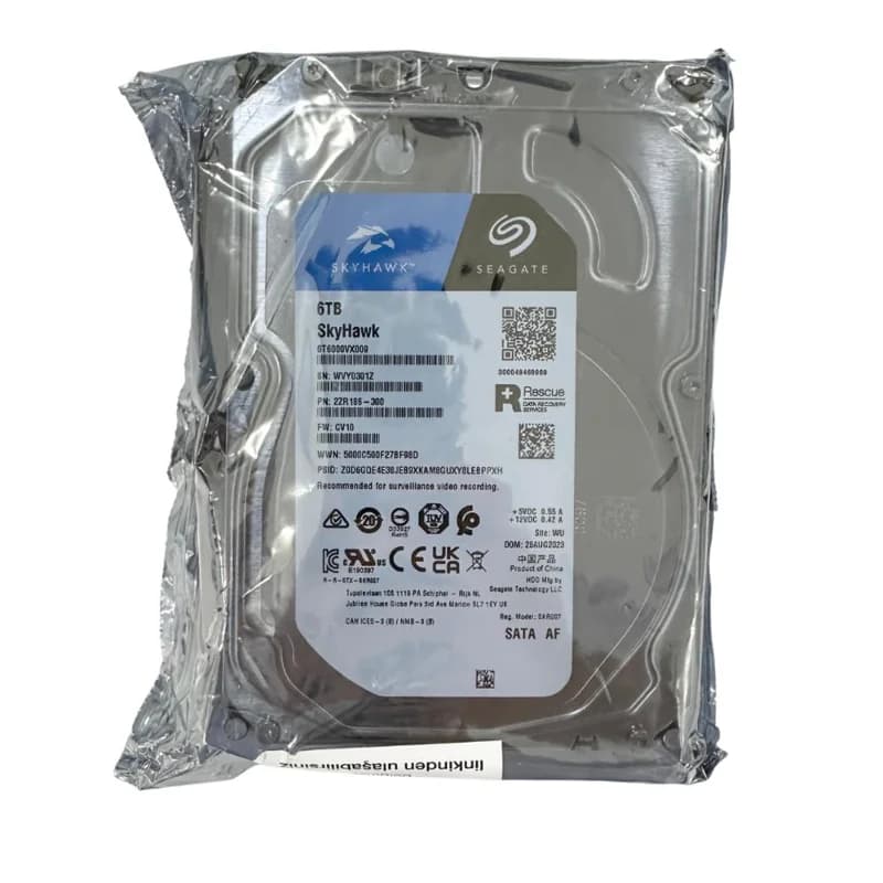 GV HD 6TB SEAGATE 3.5 SKYHAWK SATA 5400RPM 256MB 7/24 GUVENLIK ST6000VX009 (RESMI DIST GARANTILI)