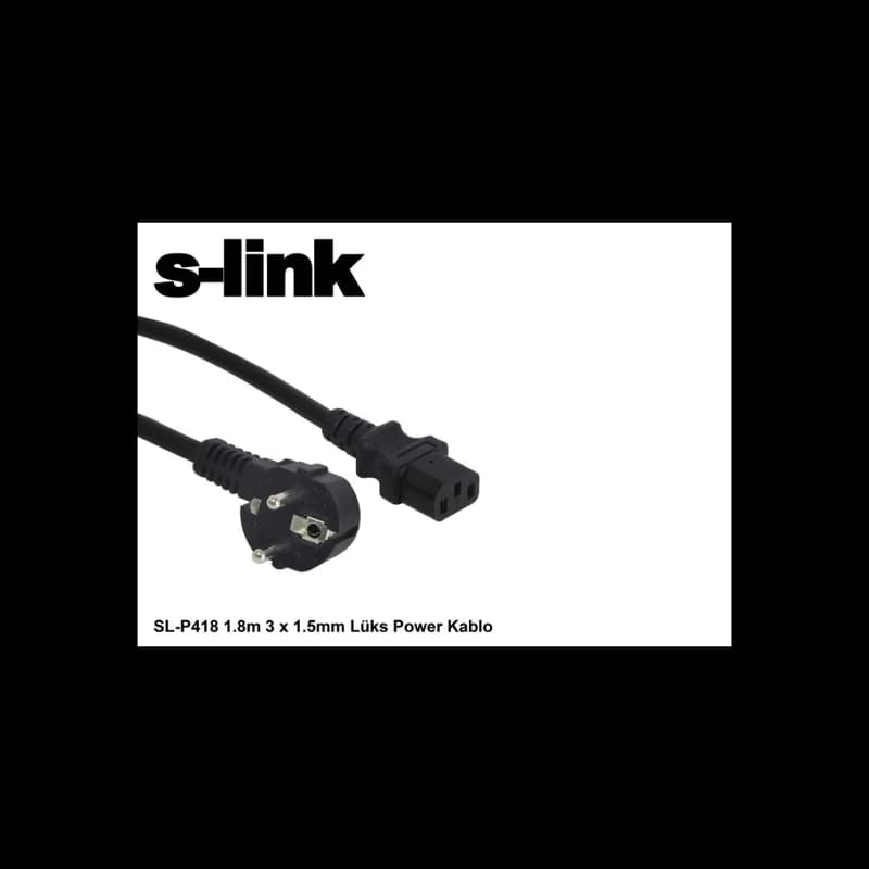 S-LINK SL-P418, Power Kablosu, 1.5mm, 1.8mt