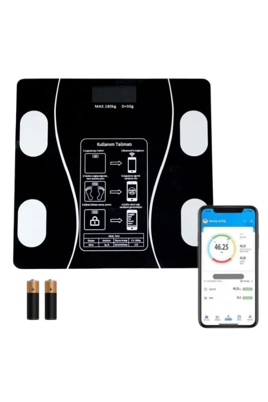 ® Dijital Baskül Yağ Ölçer Fonksiyonlu Akıllı Baskül Bluetooth Bağlantıl�