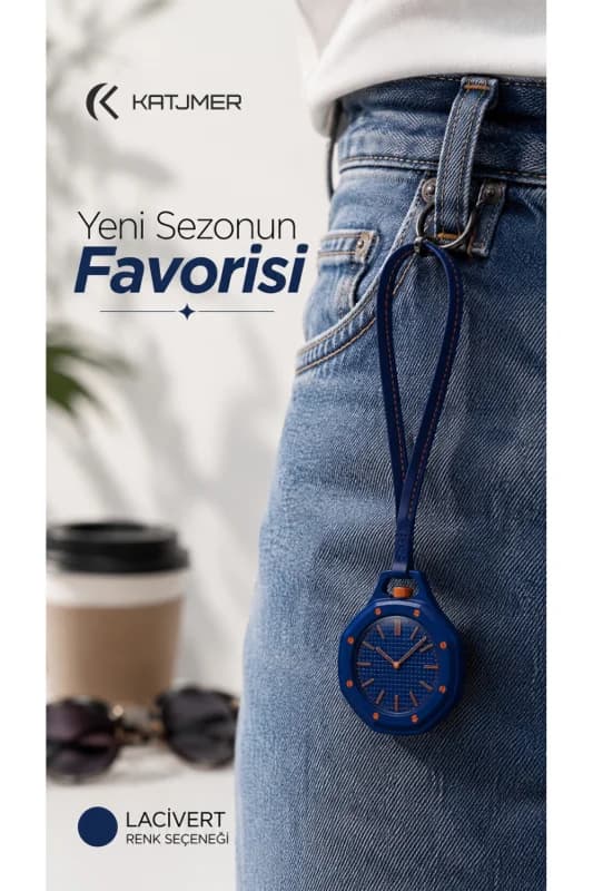 Boyol Pop Çanta Charm Saat Askılı Analog Saat Sekizgen Tasarım Unisex Çanta Aksesuarı