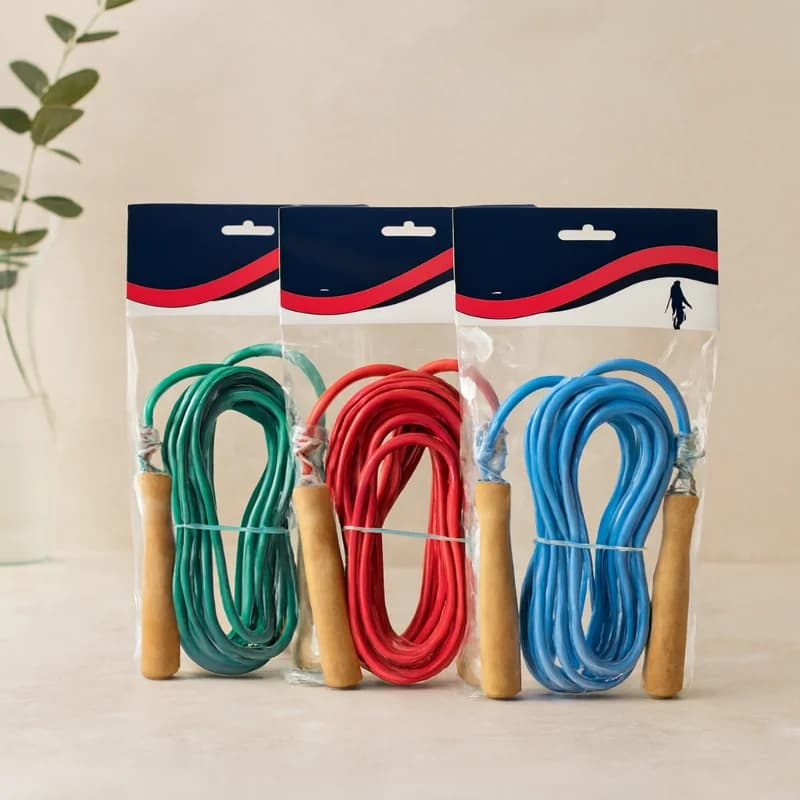 Ahşap Saplı PVC Atlama İpi 5 m - Renkli