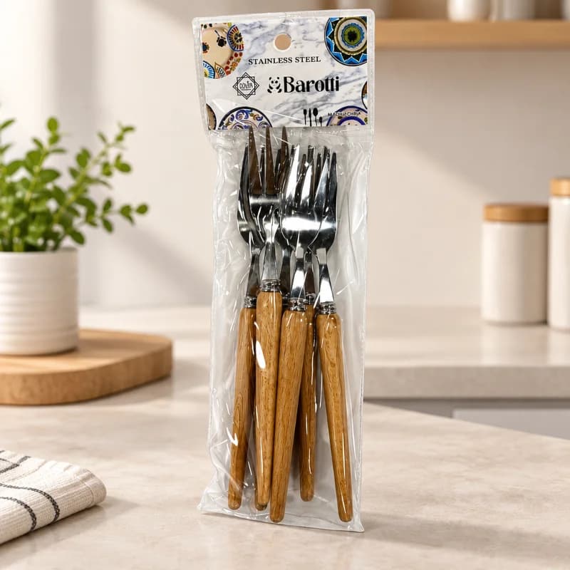 Ahşap Saplı Metal Küçük Çatal