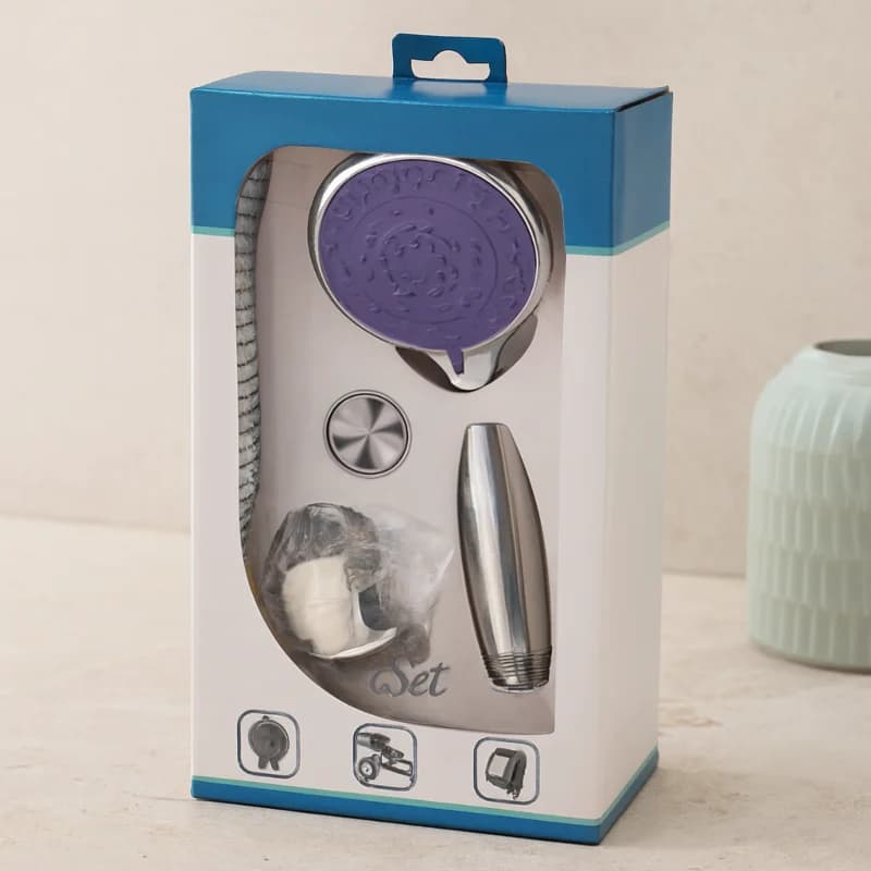 Krom Fonksiyonlu Duş Başlığı Metal Hortum Mafsal
