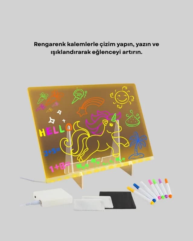 Modern Led Akrilik Yazı Panosu Usb Bağlantılı 1 Adet