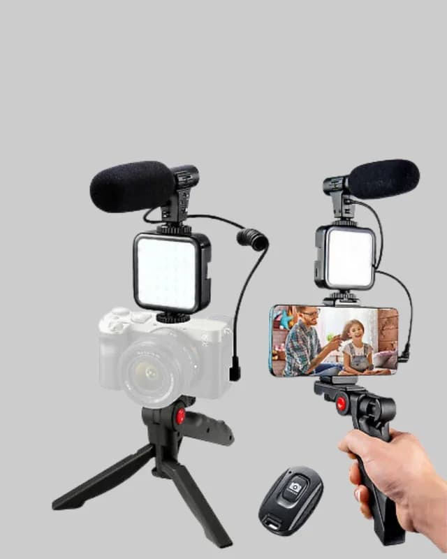 Video Çekim Kiti Tripodlu Led Mikrofon Seti