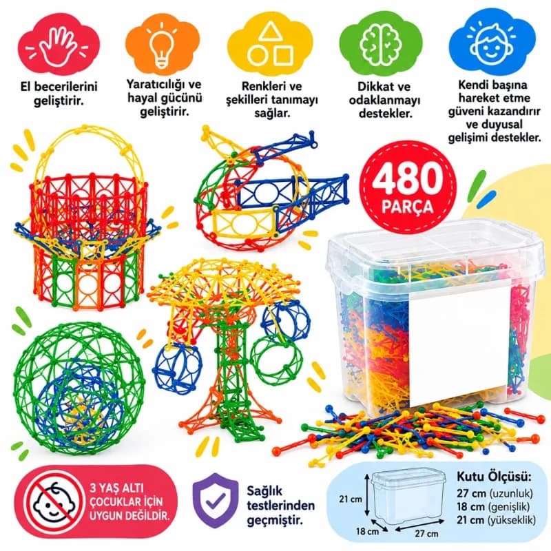 Eğlenceli Minyatür Puzzle 480 Parça Hobi Seti
