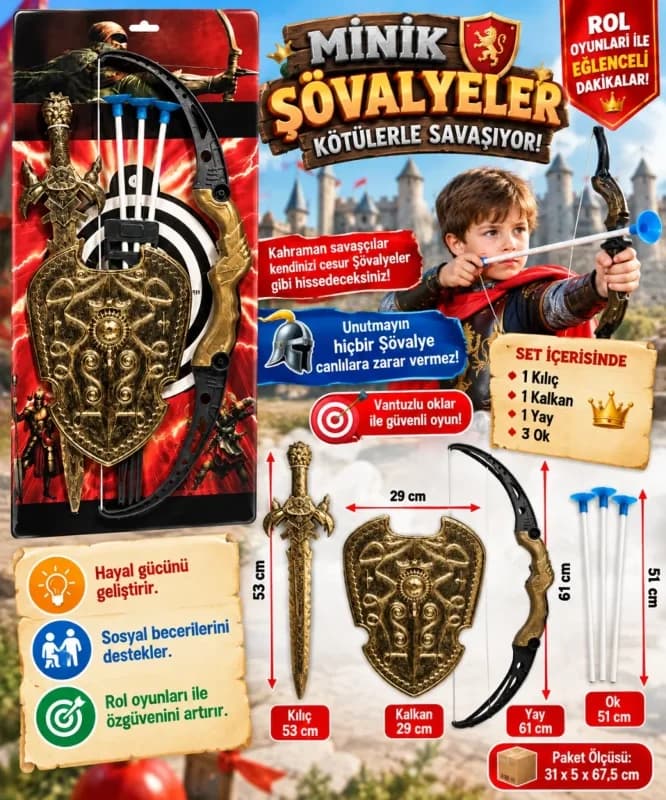 Okçuluk Seti ile Eğlenceli Ok Yay Seti 1 Adet