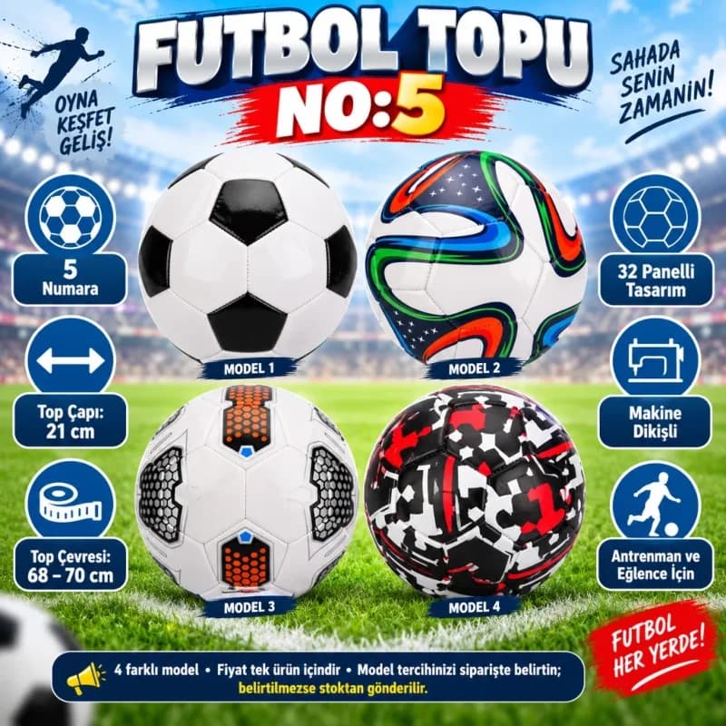 Kaliteli Futbol Topu 1 Adet Oyun İçin