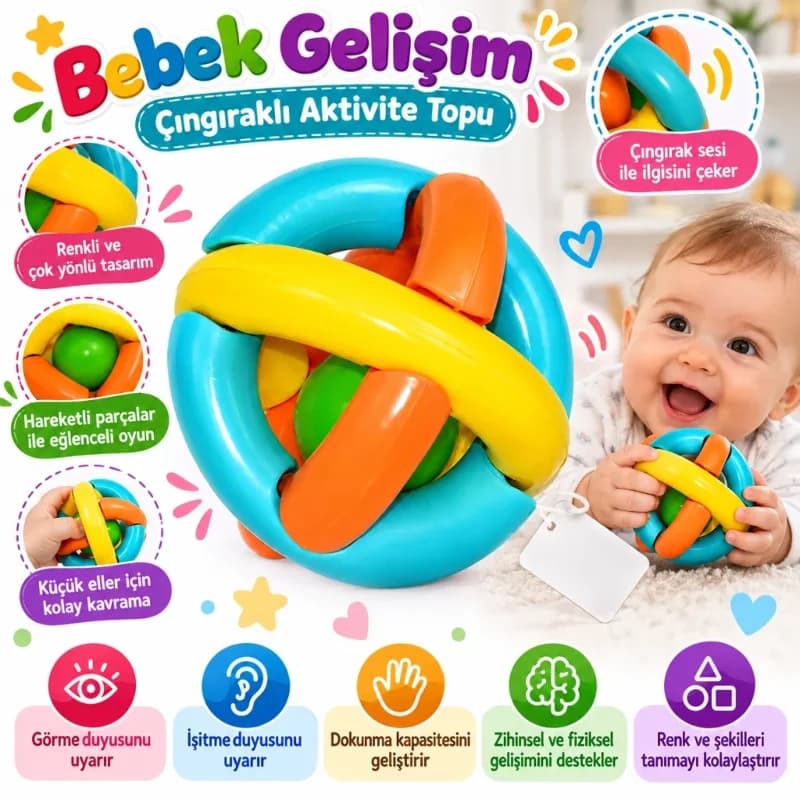 Eğlenceli Küçük Bebek Topu 1 Adet