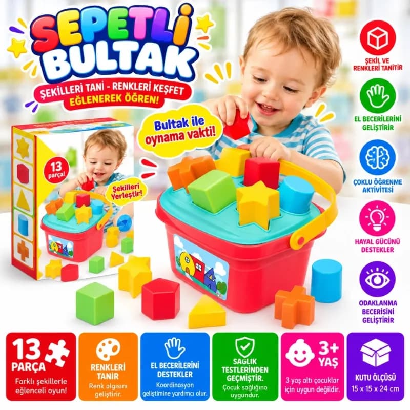 Sepetli Bul-Tak Kova 1 Adet Çocuk Oyuncağı