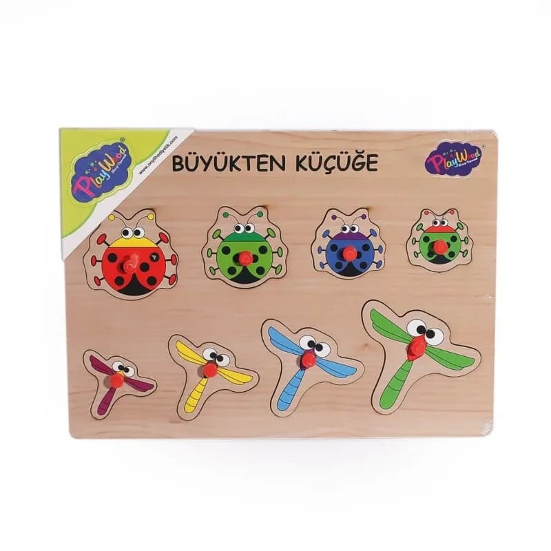 Büyükten Küçüğe Ahşap Tutmalı Puzzle 1 Adet