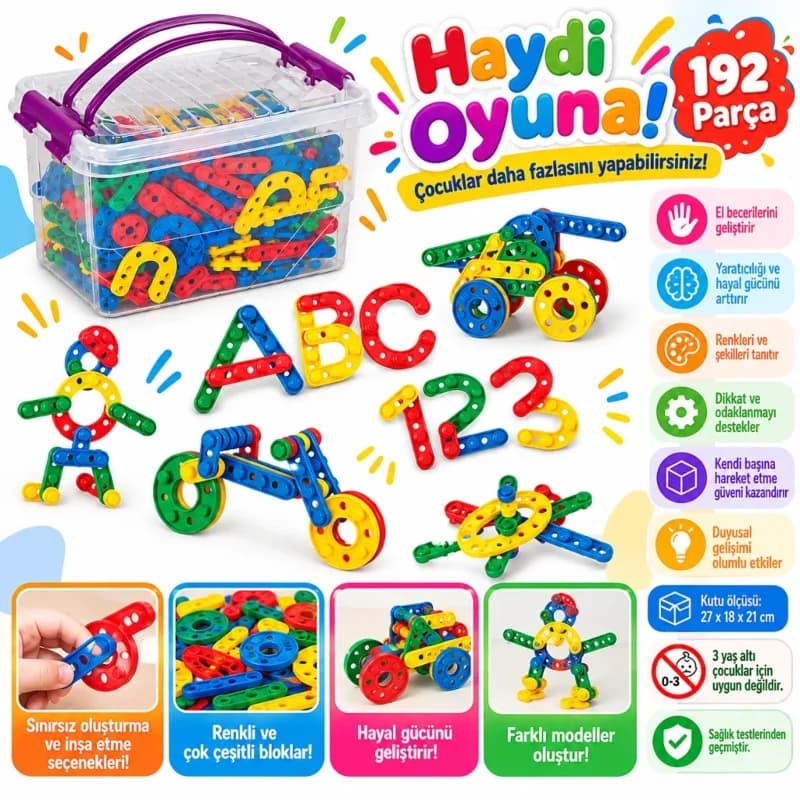 Eğlenceli Click Clack 192 Parça Blok Seti