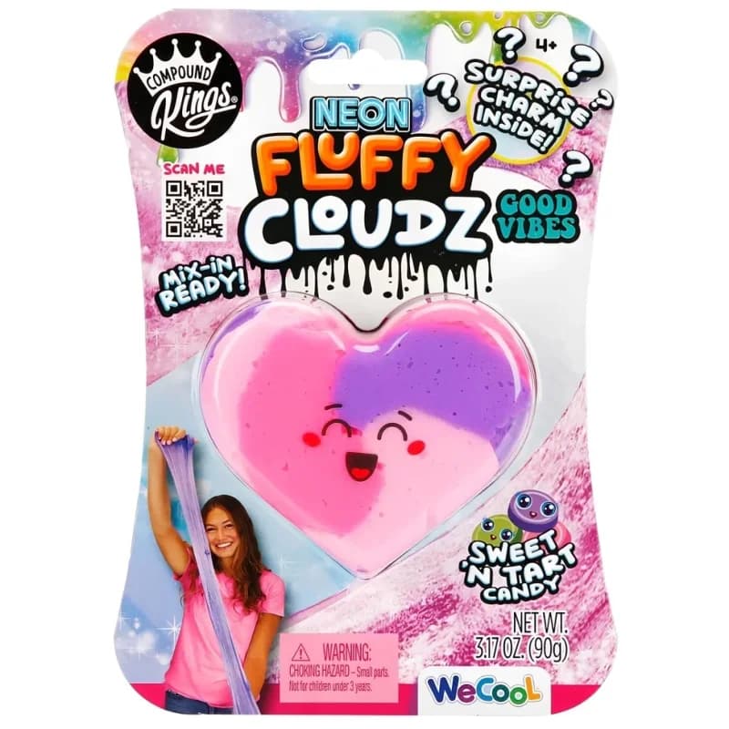 Neon Renkli Fluffy Cloudz Kalp Slime 11312