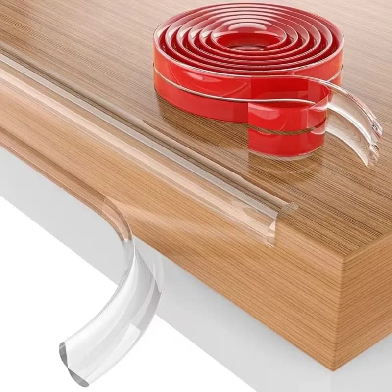 Ergonomik Şeffaf Silikon Kenar Koruyucu Bant 2 Metre Bebek Güvenliği