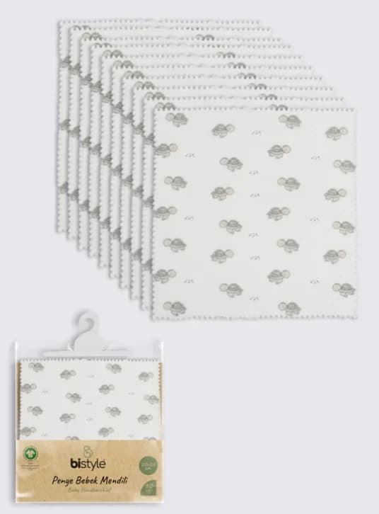 Penye Mendil 20x20 Ekru 10'lu Set