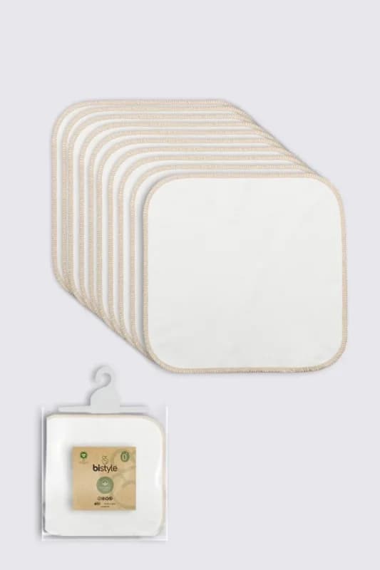 Penye Mendil 10'lu Set 28x28 Ekru Renk