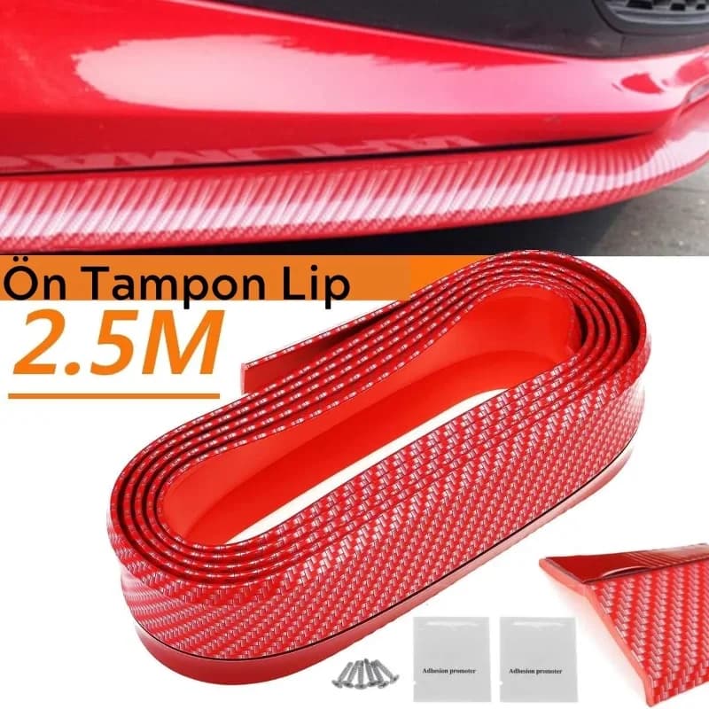 Dayanıklı Kauçuk 2,5 Metre Kırmızı Oto Ön Tampon Koruma Şeridi