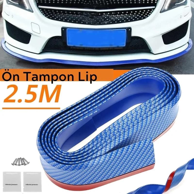 Ergonomik 2,5 Metre Mavi Kauçuk Araba Ön Tampon Koruma Şeridi