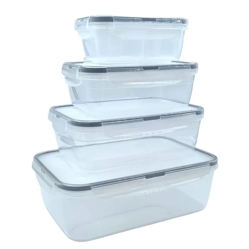 Dayanıklı Sızdırmaz Kapaklı Plastik Erzak Saklama Kapları Seti