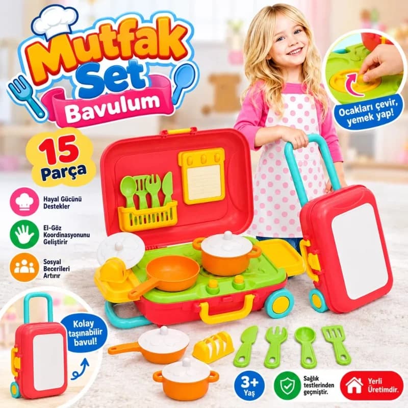 Pratik Mutfak Seti 1 Adet Bavulum ile