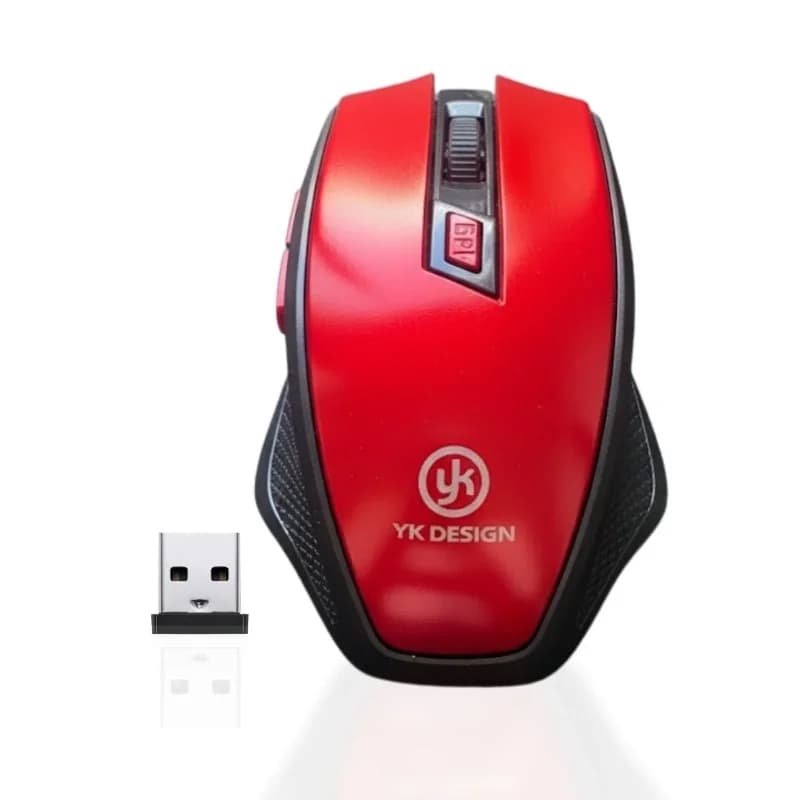 Ergonomik Sessiz Kablosuz Mouse Usb Alıcılı Kırmızı Renkli Ofis Oyun İçin