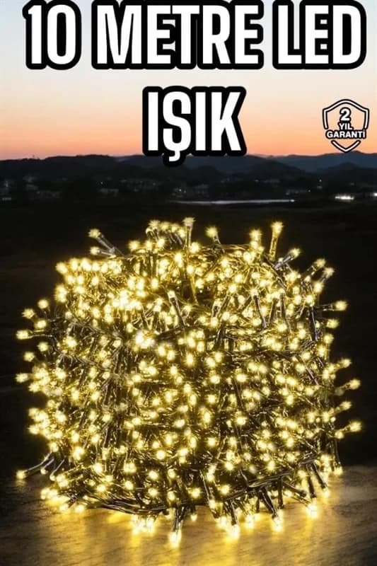 Gün Işığı Parlak Led Işık 10 Metre Ağaç Süsleme