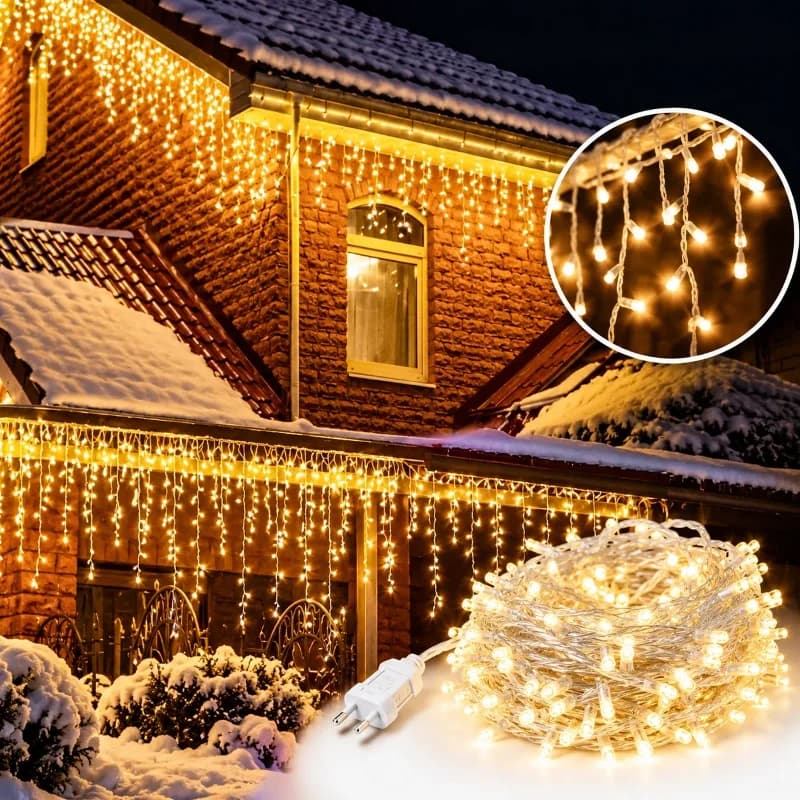 Dekoratif Led Işık Saçak Seti 100 Adet 3 Metre Su Geçirmez