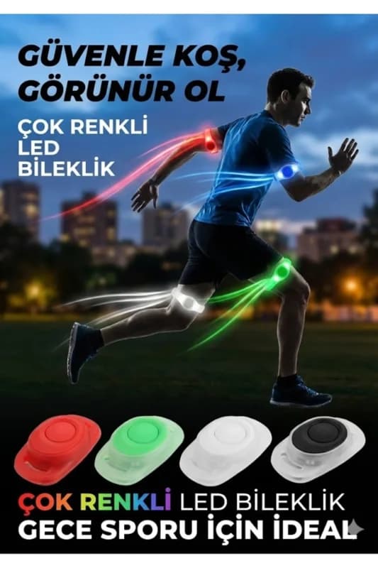 Ergonomik Su Geçirmez Gece Koşu Işıklı Bileklik Bandı