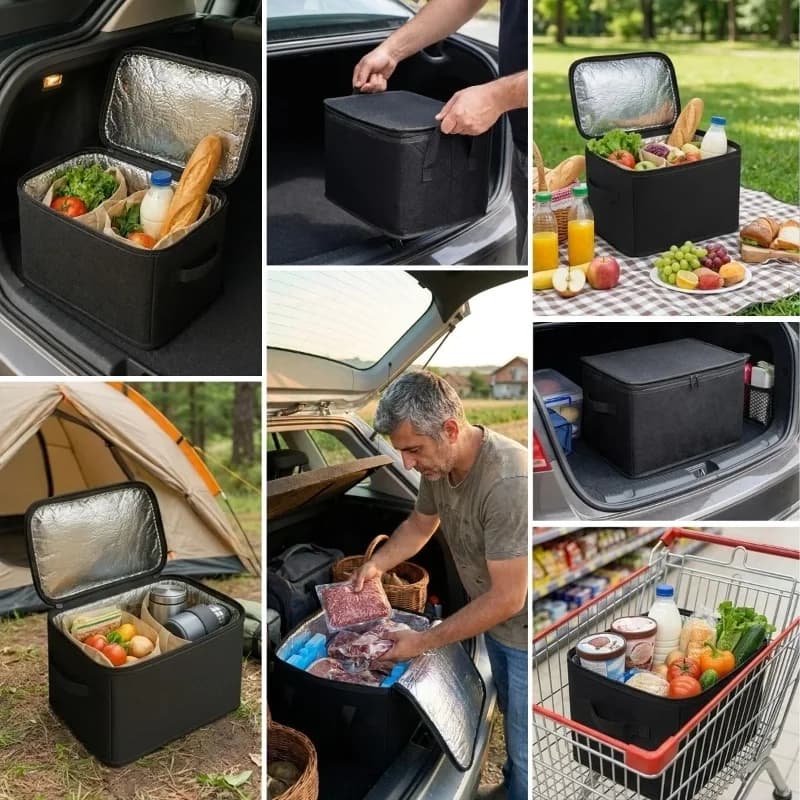 Ergonomik Katlanabilir Termal Taşıma Çantası 32 Litre - Isı Koruyucu Keçe Organizer