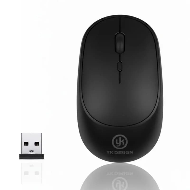 Lüks Tasarım Kablosuz Sessiz Ofis ve Oyun Mouse'u - Ergonomik Siyah Fare