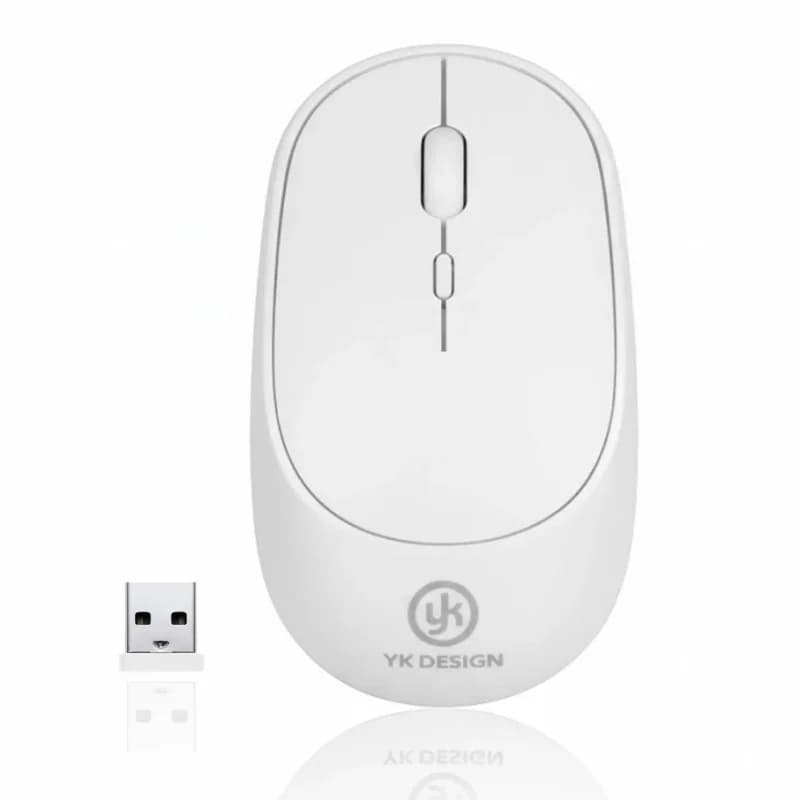 Yüksek Kaliteli Kablosuz Sessiz Mouse Ergonomik Beyaz Tasarım Ofis ve Oyun İçin