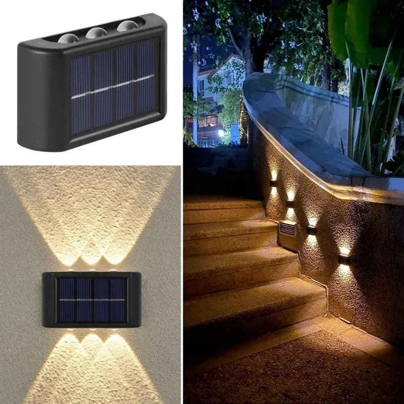 Ergonomik Dekoratif Duvar 6 Ledli Güneş Enerjili Aplik