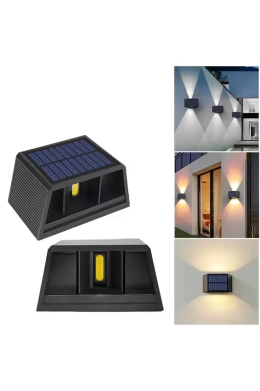 Modern Suya Dayanıklı Güneş Enerjili Çift Yönlü Duvar Lambası
