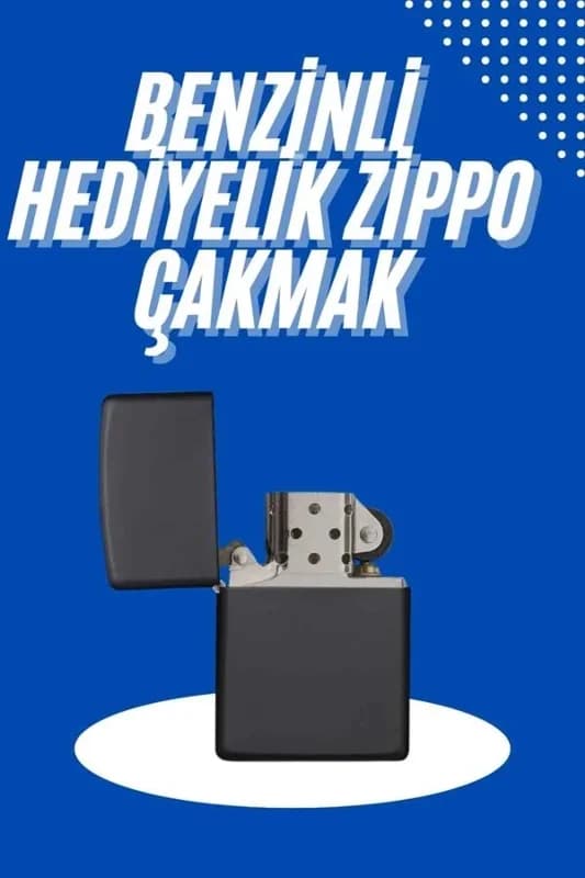 Şık Metalik Doldurulabilir Çakmak Siyah Renk