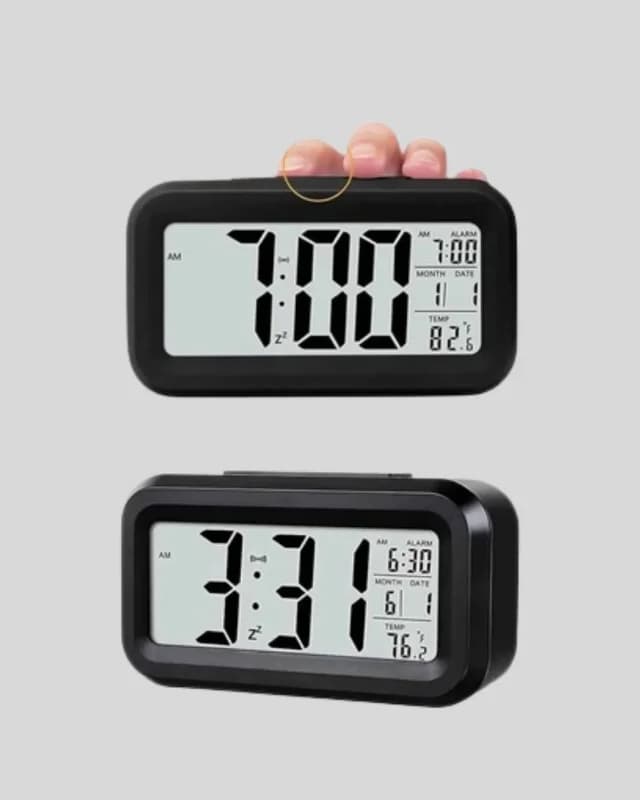 Modern Sensörlü Dijital Masa Saati Alarm Ve Sıcaklık Göstergesi