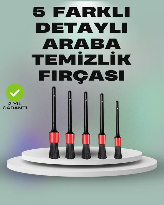 5'li Araç Temizlik Fırça Seti-Detaylı Temizlik İçin Çok Amaçlı Fırçalar