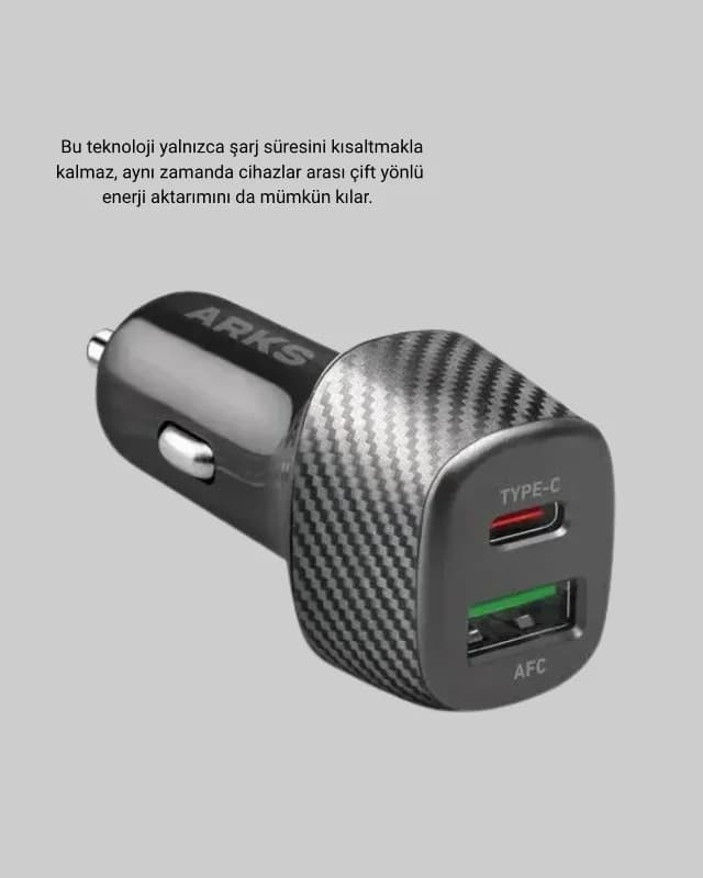 Hızlı Şarj Araç Cihazı Type-c 38w Çift Port
