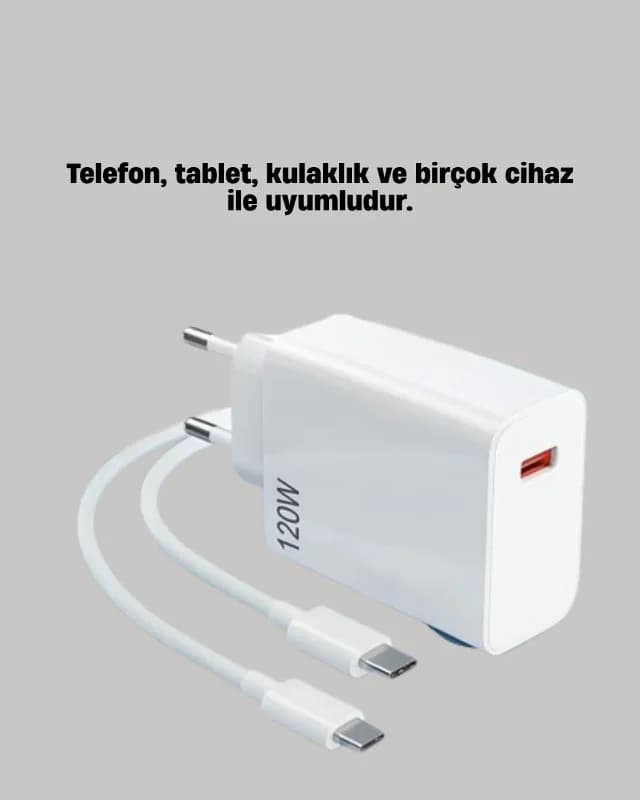 Hızlı Şarj Cihazı 120w Type-c Uyumlu Akım Koruma