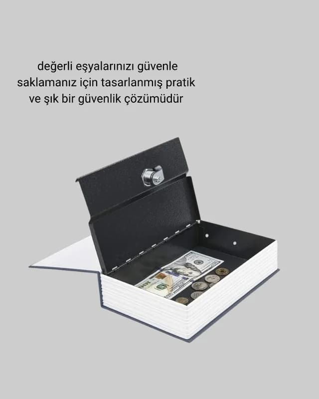 Kitap Kasa Anahtarlı Metal Gövde 18,5x11,5 Cm (gizli Model)