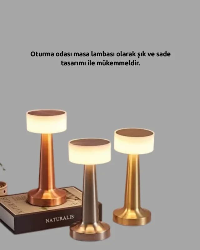 Kablosuz Usb'li Masa Lambası 3 Parlaklık Seçeneği Modern Tasarım