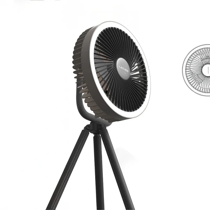 Lenyes LHF11 Led Işıklı 4 Kademeli Çok Fonksiyonlu Soğutucu Fan Beyaz