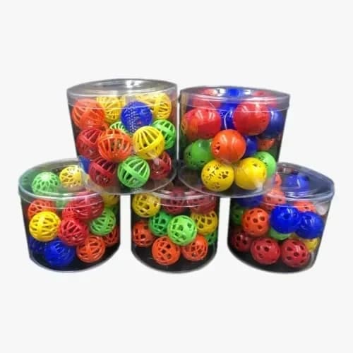 Eğlenceli Çıngıraklı Kedi Topu 100'lü Paket