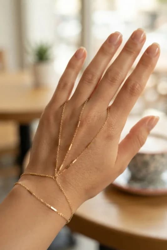 Şık Gold Renk Pirinç Çift Sıralı Şahmeran Takı