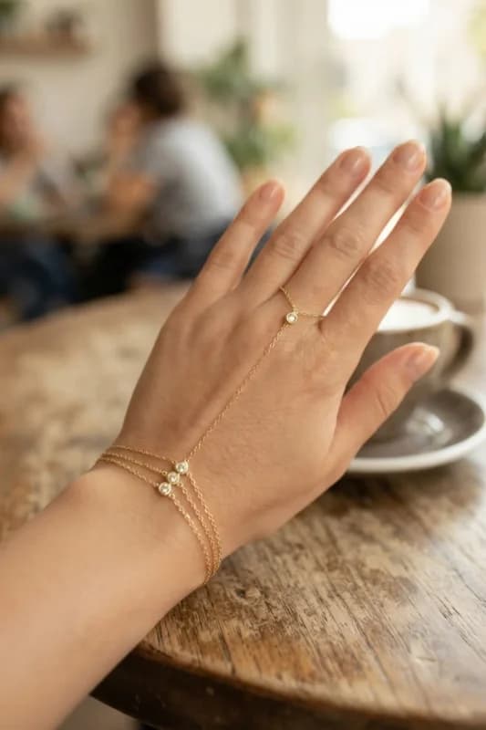 Şık Gold Renk Pirinç Çift Sıralı Şahmeran Takı